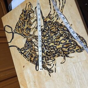 Animal Print Fringed Bikini